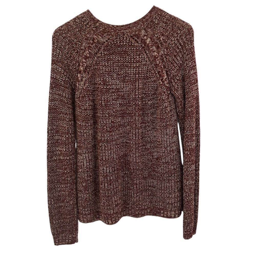 Tobi maroon and cream shaker knit sweater size small/medium